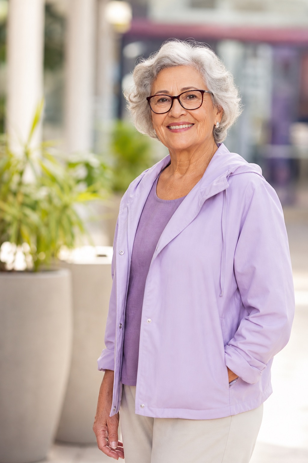 Mulher idosa sorrindo com confiança